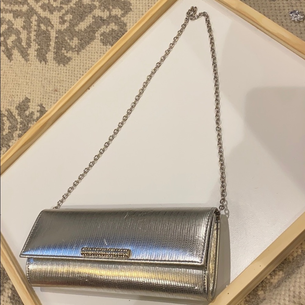 Silver rhinestone dress purse